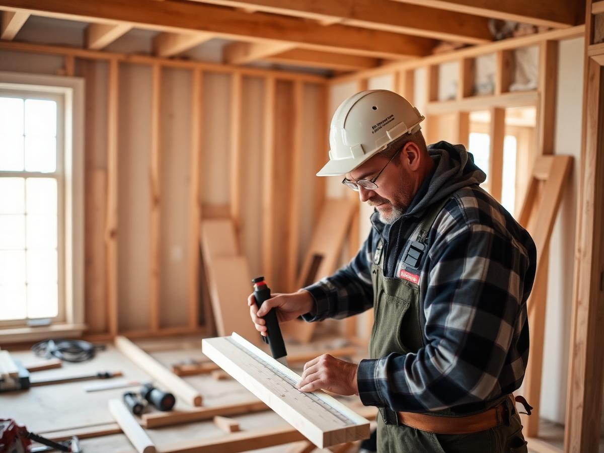 Travail soigné sur un chantier de rénovation résidentielle
