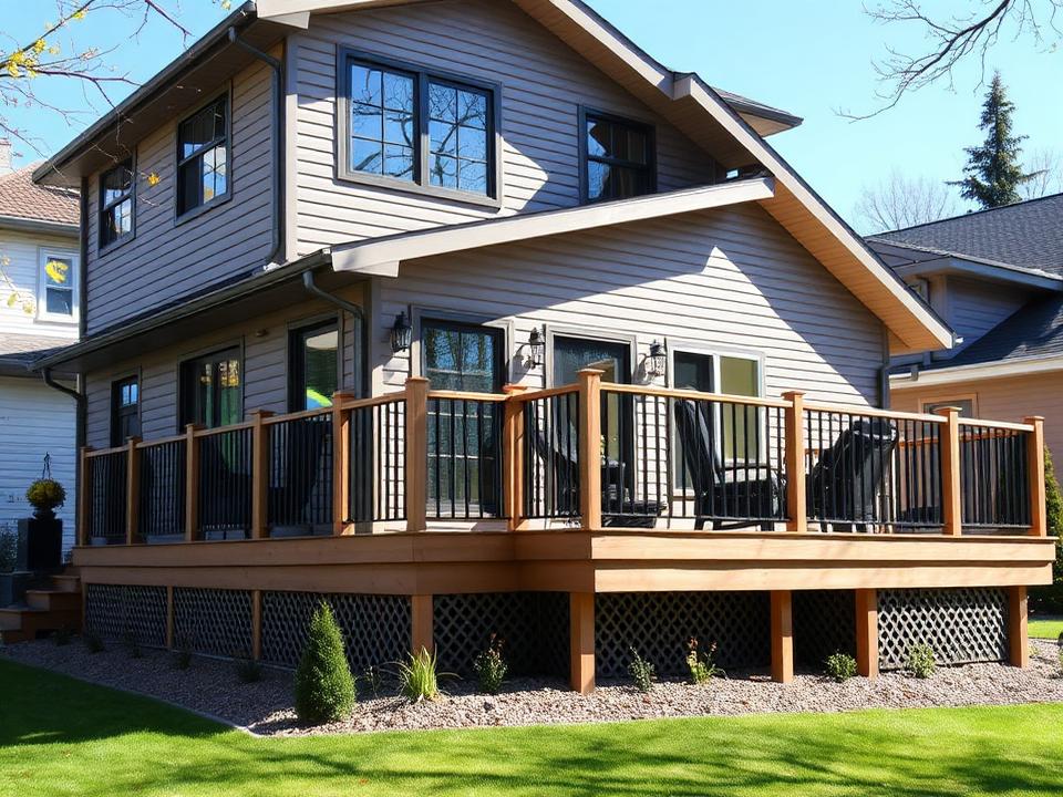 Exemple de rénovation extérieure avec terrasse