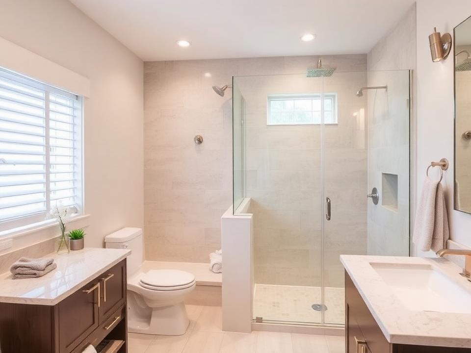 Exemple de salle de bain moderne rénovée